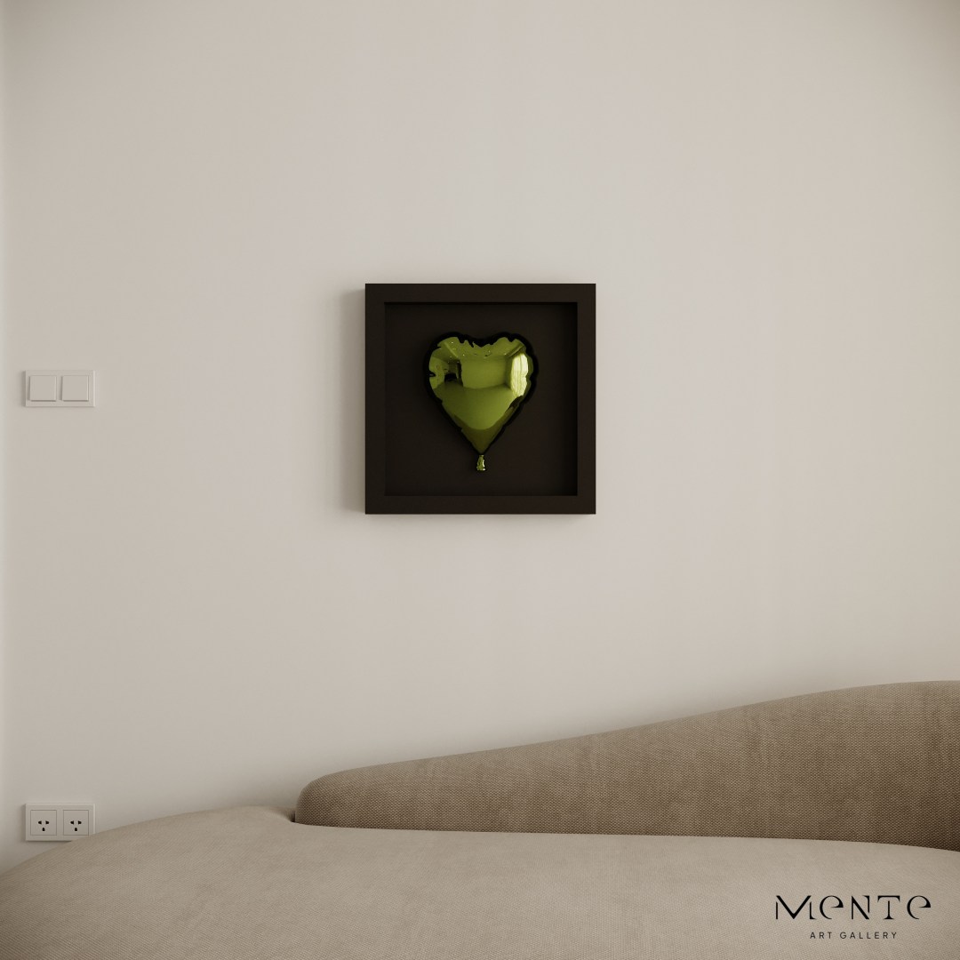 Heart with wooden frame