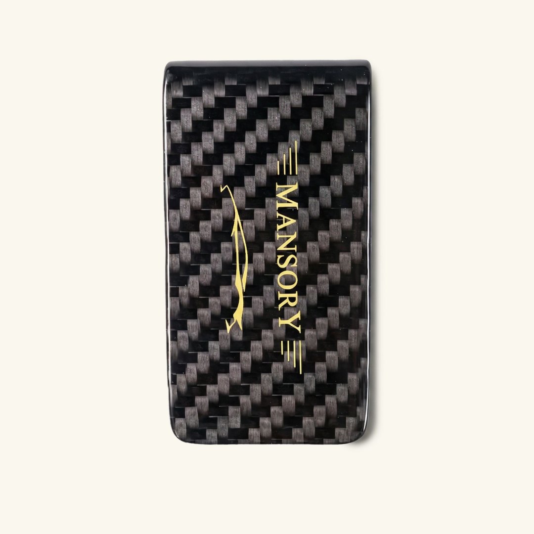 MANSORY CARBON FIBER MONEY CLIP-GOLD LOGO