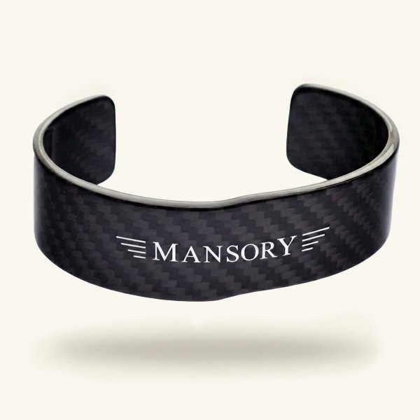 MANSORY CARBON BRACELET - SILVER LOGO