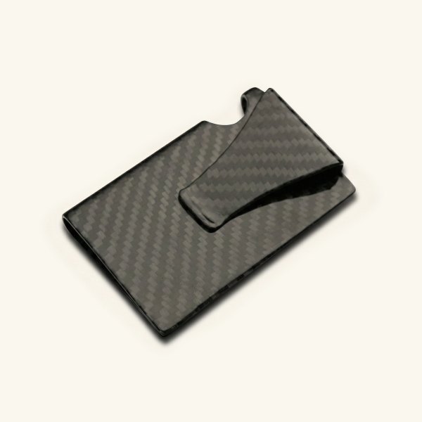 MANSORY CARBON CARD HOLDER & MONEY CLIP - SILVER LOGO
